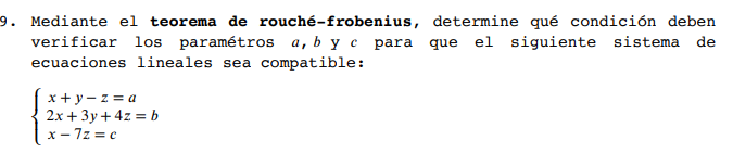 Solved Using the rouché-frobenius theorem, determine which | Chegg.com