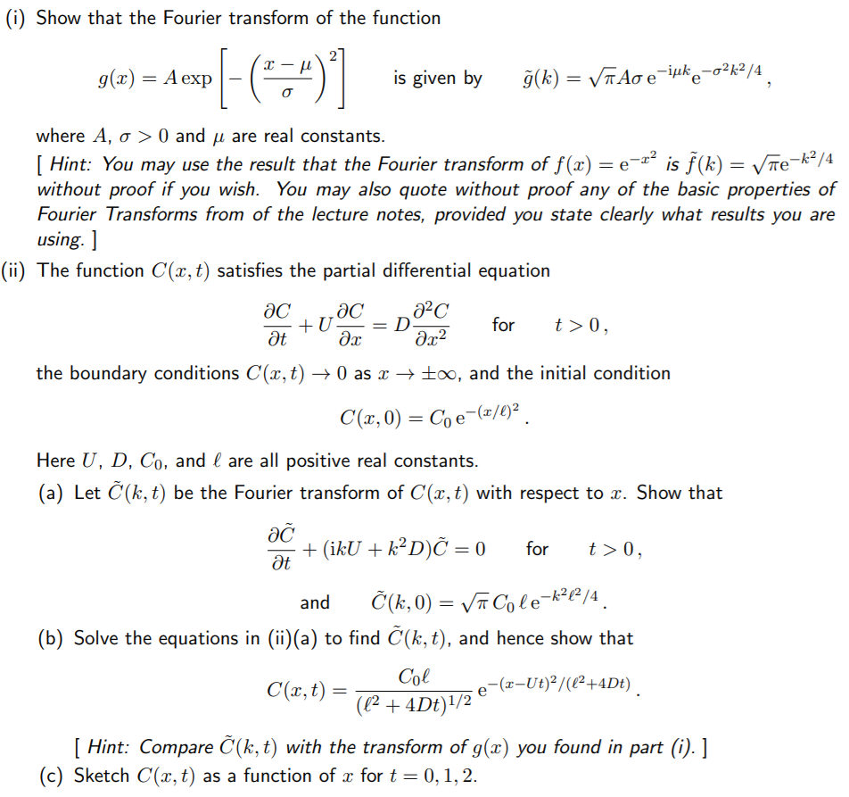 I Show That The Fourier Transform Of The Functio Chegg Com