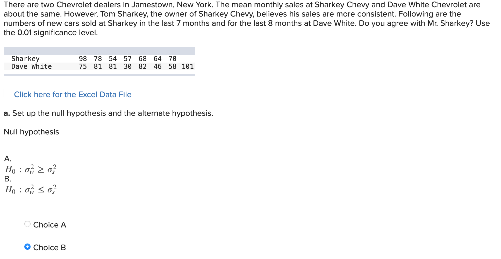 Solved There are two Chevrolet dealers in Jamestown, New