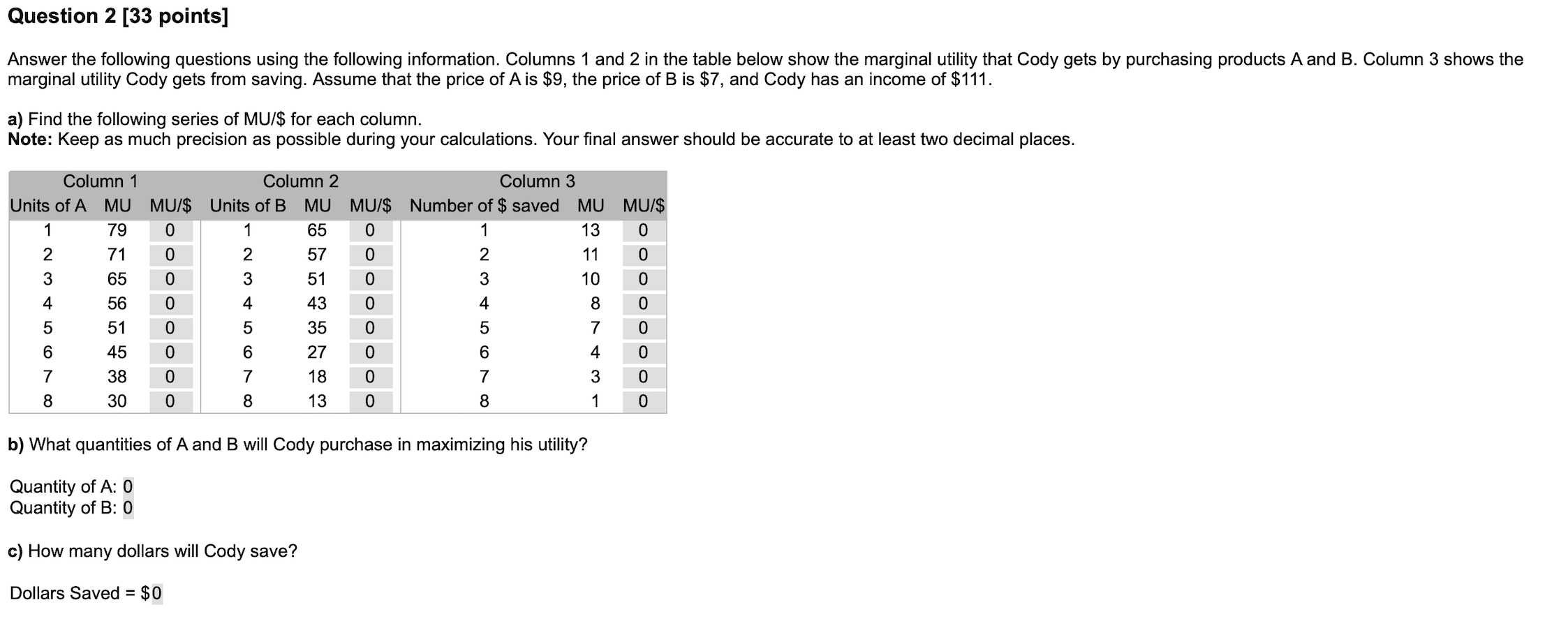 Solved Question 2 [33 points] Answer the following questions | Chegg.com