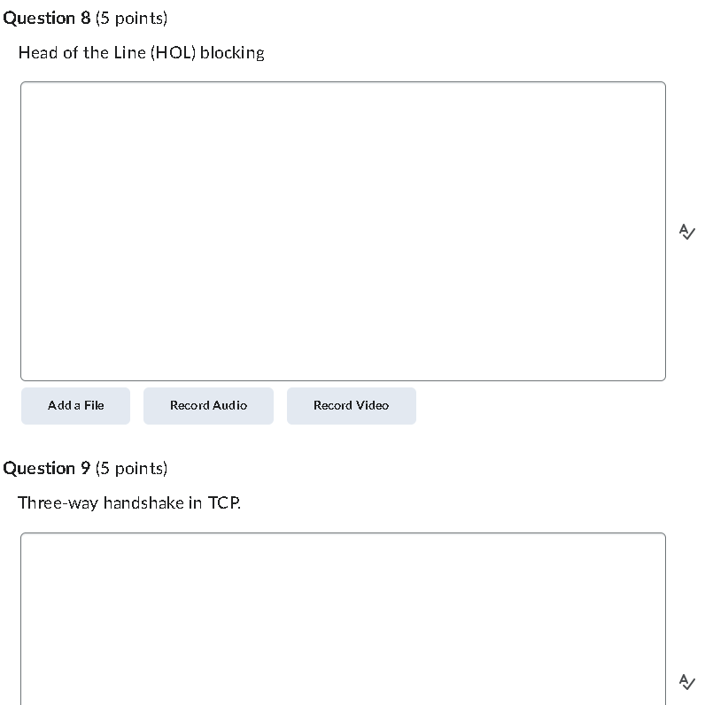 Solved Head of the Line (HOL) blocking Question 9 (5 points)