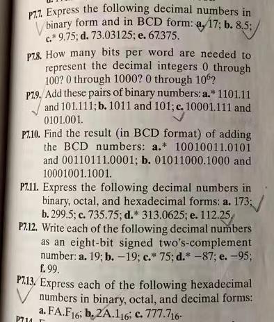 Solved p77. Express the following decimal numbers in binary | Chegg.com