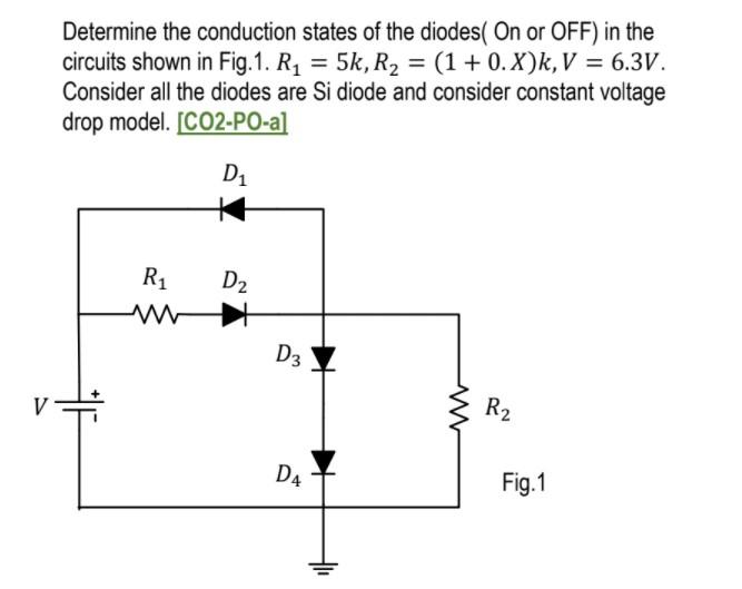 Solved Determine the conduction states of the diodes( On or | Chegg.com