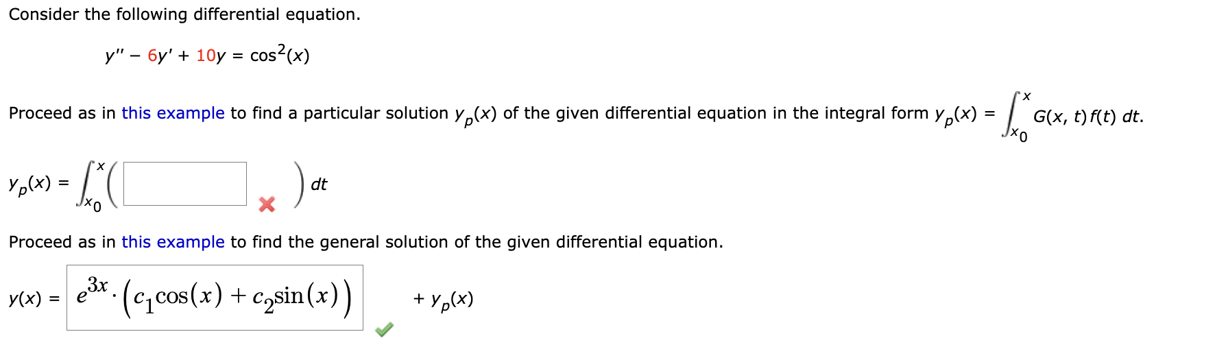 Solved Consider the following differential equation. y" – | Chegg.com