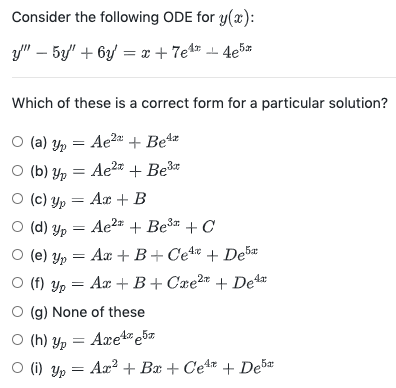 Solved Consider the following ODE for y(x): y" - 54' +6y' = | Chegg.com