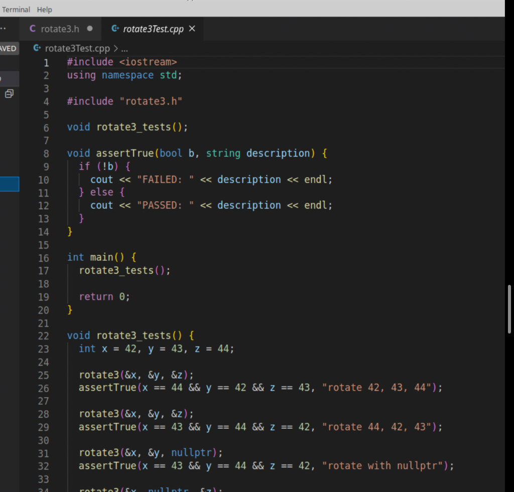 Solved Part 2: Rotate 3 ints using pointers Take a look at | Chegg.com