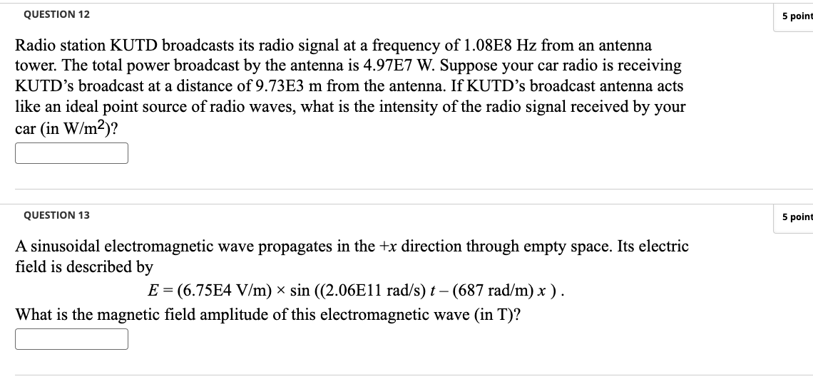 Solved Radio station KUTD broadcasts its radio signal at a | Chegg.com