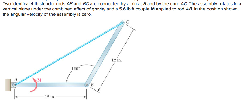 Solved Two Identical 4-lb Slender Rods AB And BC Are | Chegg.com