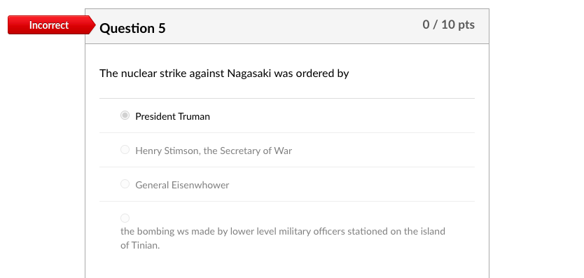Solved Incorrect Question 1 0 / 10 pts According to John Yoo | Chegg.com