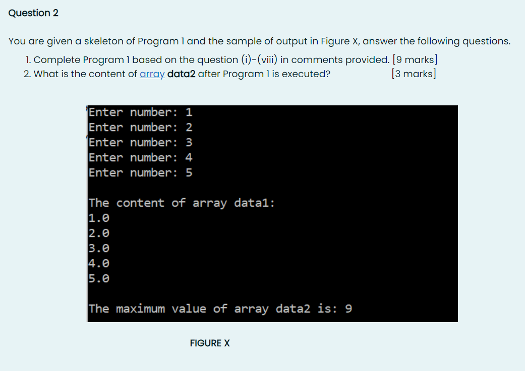 Question 2 You are given a skeleton of Program land | Chegg.com