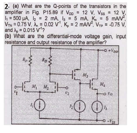 2. (a) What are the Q-points of the transistors in | Chegg.com