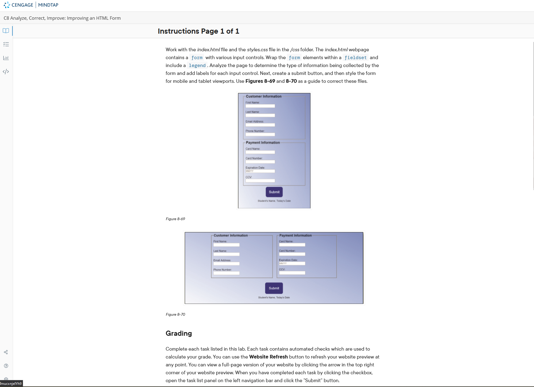 Work with the index.htm/ file and the styles.css file | Chegg.com