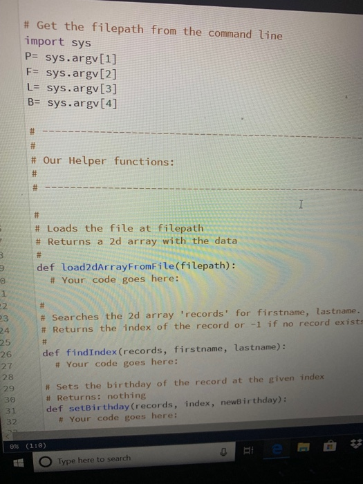 Solved #Get the filepath from the command line import sys P= | Chegg.com