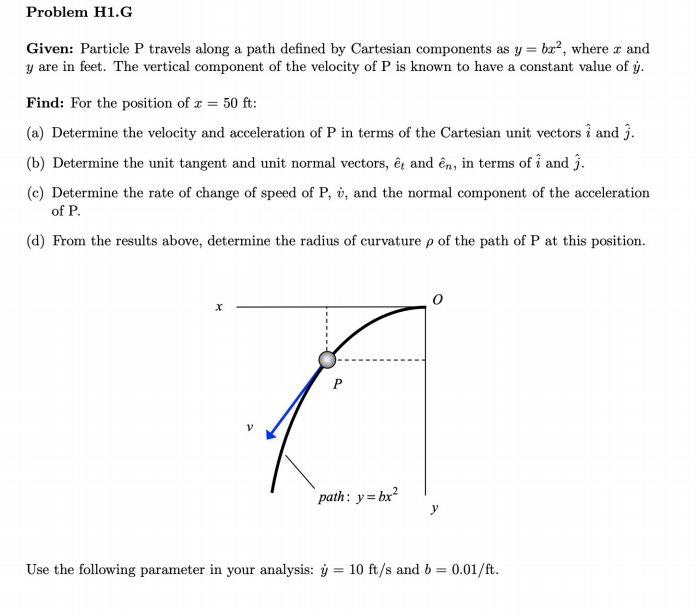 Solved Problem H1 G Given Particle P Travels Along A Pat Chegg Com