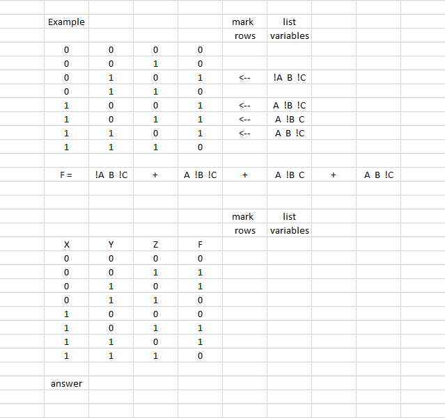 Solved Example mark rows list variables