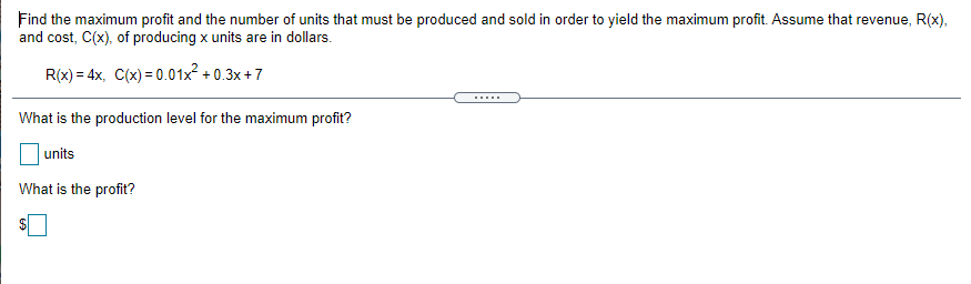 Solved Find the maximum profit and the number of units that | Chegg.com