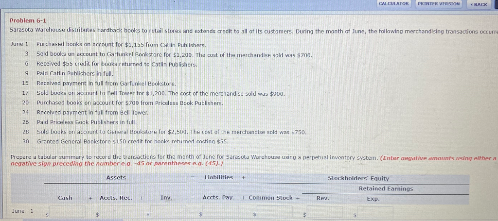 Solved CALCULATOR PRINTER VERSION 4 BACK Problem 6-1 | Chegg.com