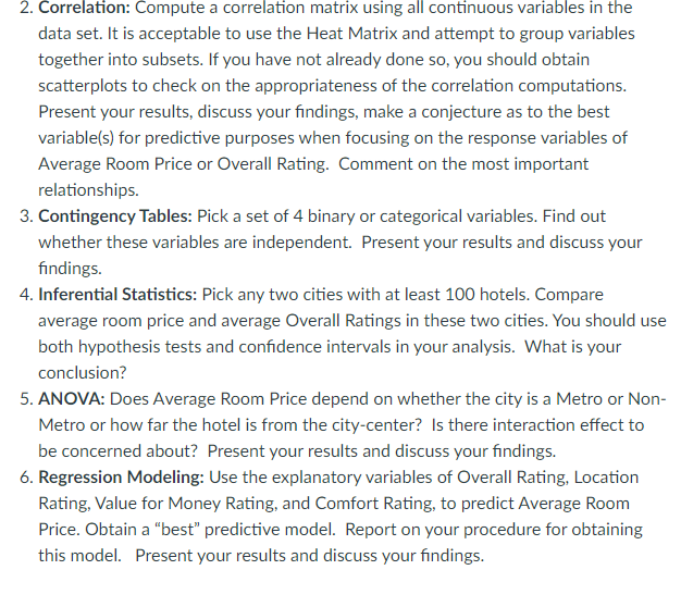 2. Correlation: Compute a correlation matrix using | Chegg.com