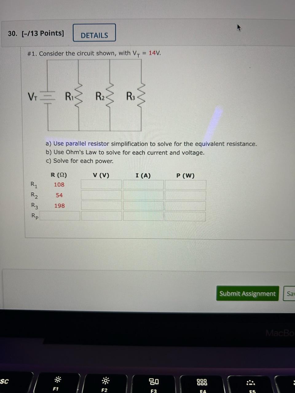 Solved \#1. Consider The Circuit Shown, With VT=14 V. A) Use | Chegg.com