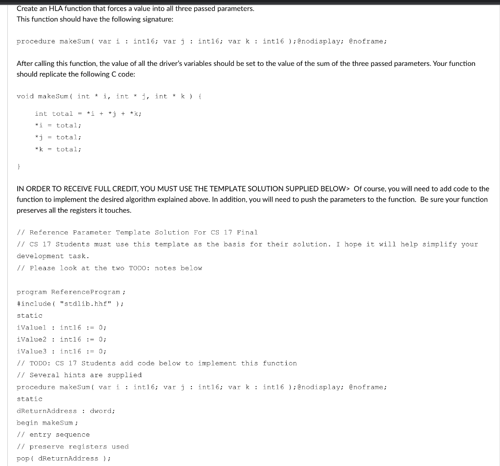Solved This function should have the following signature: | Chegg.com