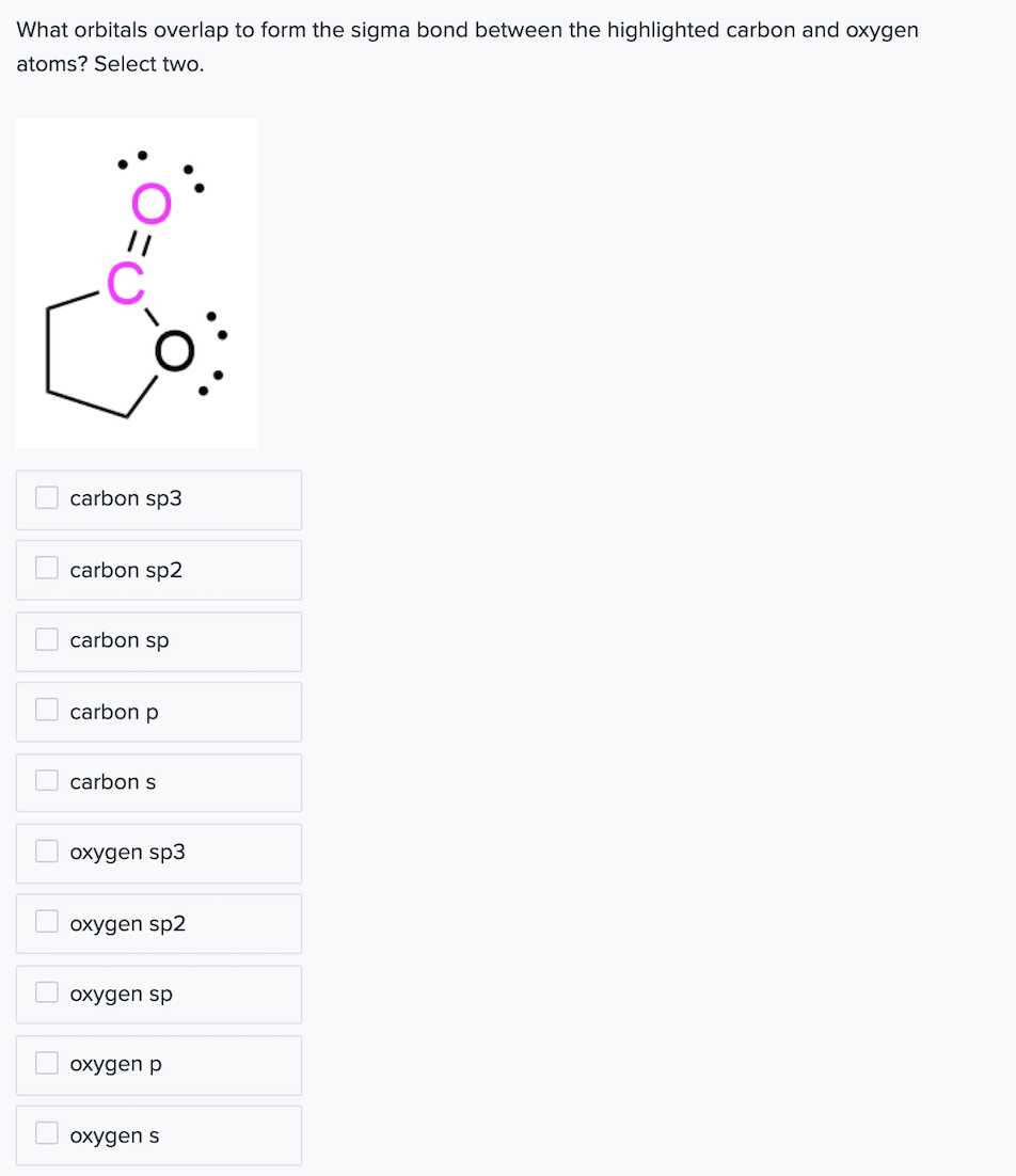 Solved What orbitals overlap to form the sigma bond between | Chegg.com