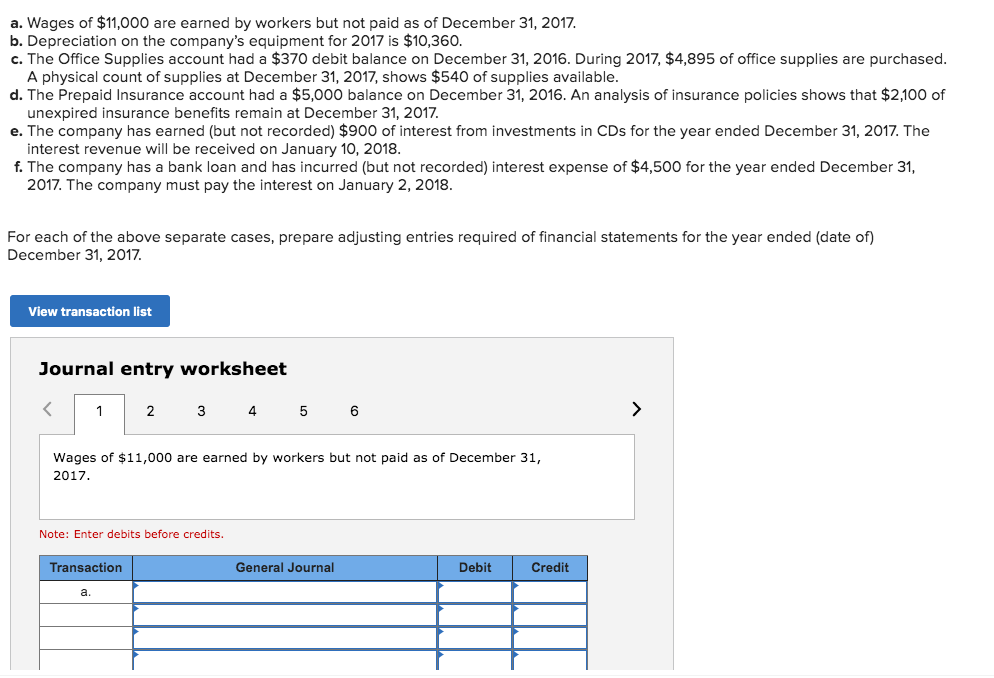 Solved a. Wages of 11,000 are earned by workers but not