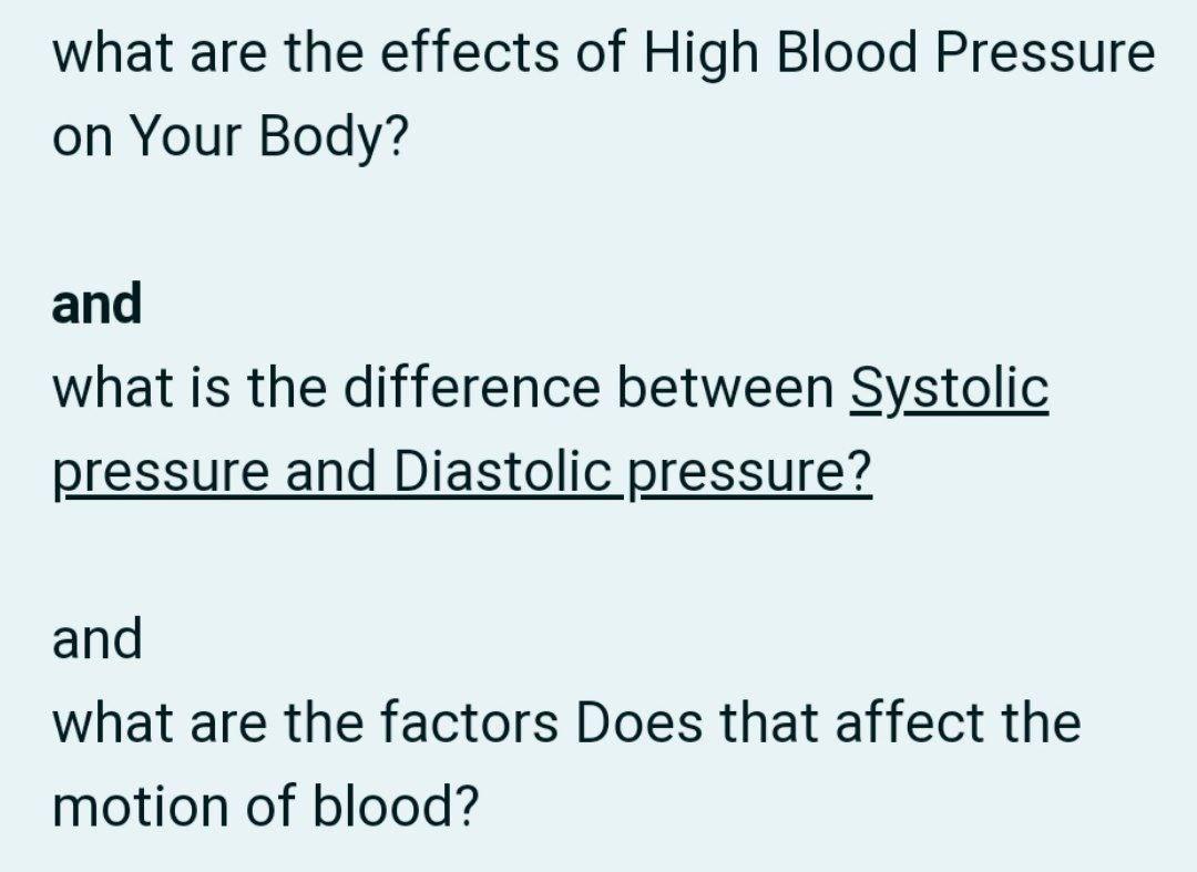 high blood pressure effects