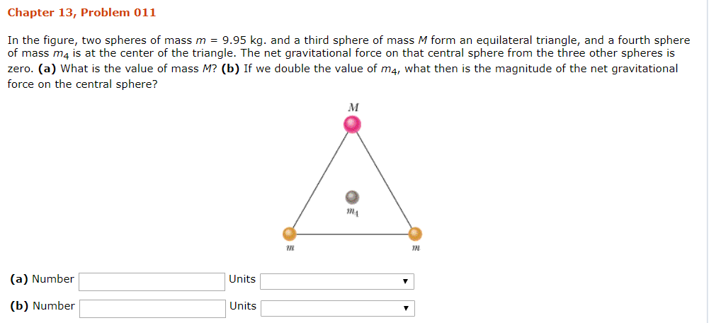 Solved Chapter 13, Problem 011 In the figure, two spheres of | Chegg.com