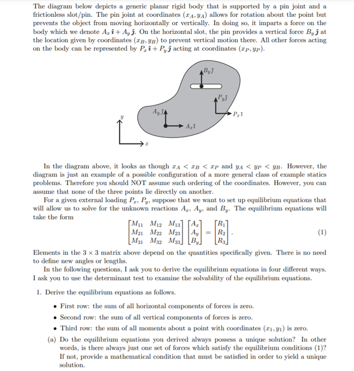 The diagram below depicts a generic planar rigid body | Chegg.com