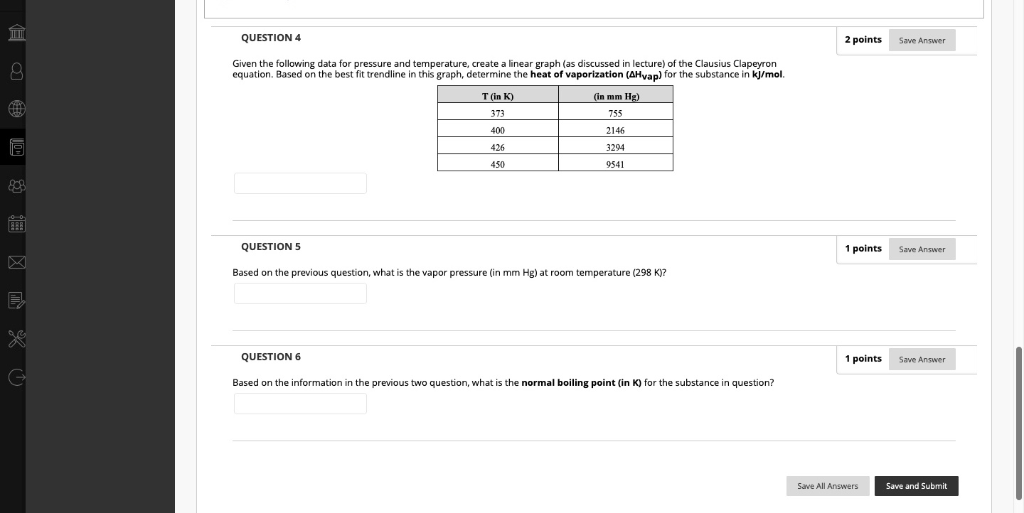 Solved QUESTION 4 2 points Save Answer Given the following | Chegg.com