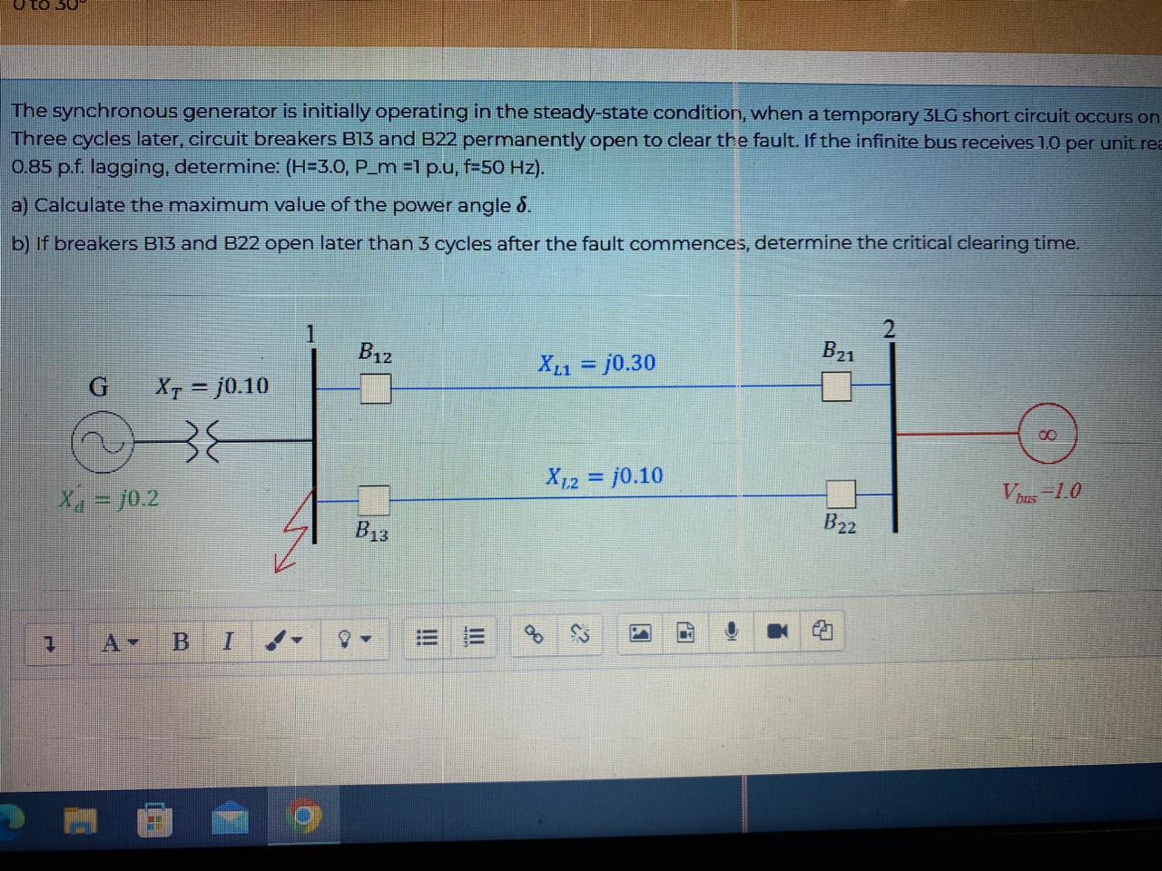 Solved The synchronous generator is initially operating in | Chegg.com