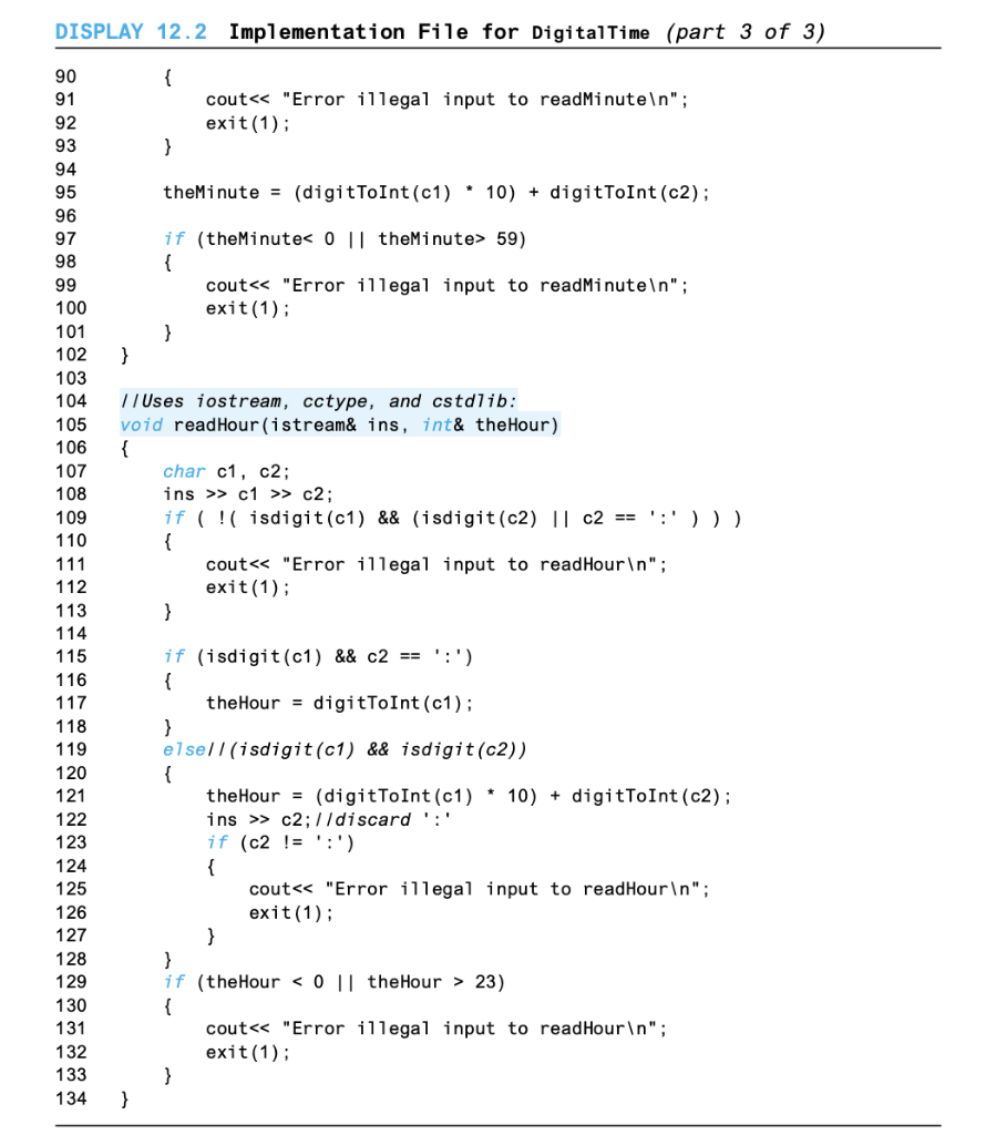 Solved DISPLAY 12.1 Interface File for DigitalTime 1 2 3 4 5 | Chegg.com
