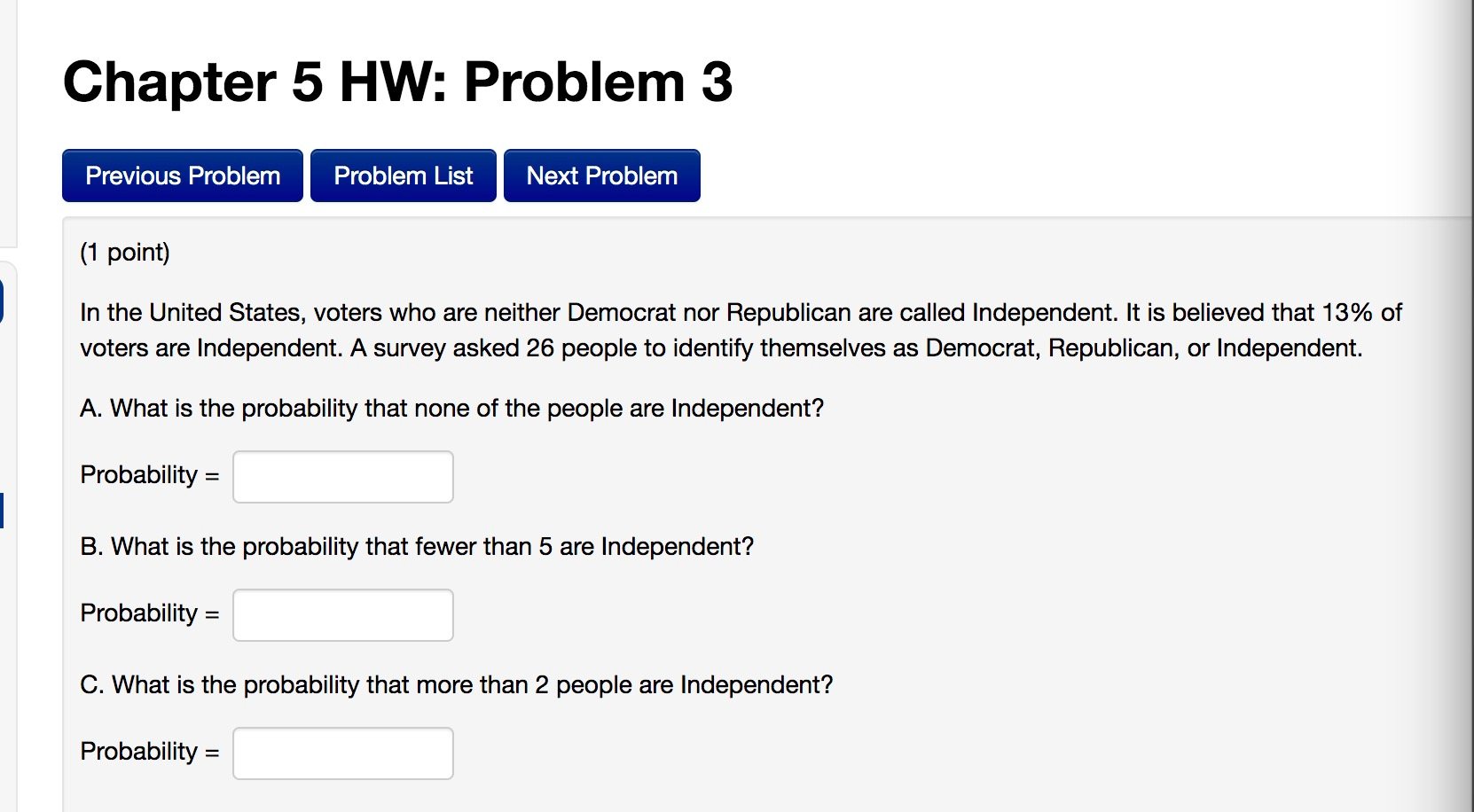 Solved Chapter 5 HW: Problem 3 Previous Problem Problem List | Chegg.com