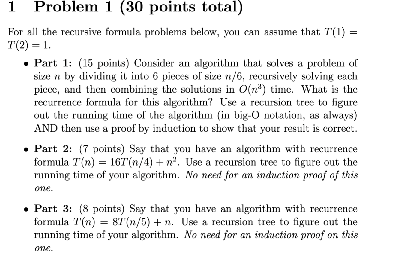 Solved Please Answer All Parts Of Question 1: 1 ﻿Problem | Chegg.com