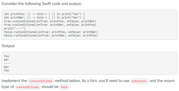 Solved Consider the following Swift code and output: let | Chegg.com