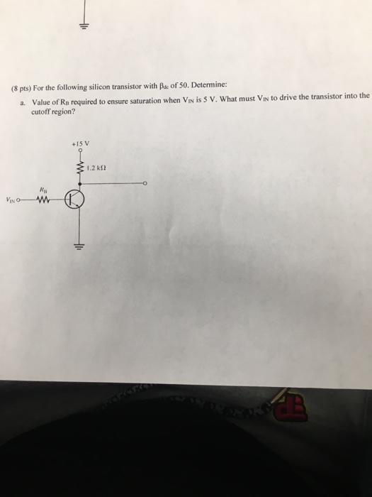 Solved For the following npn transistor biasing
