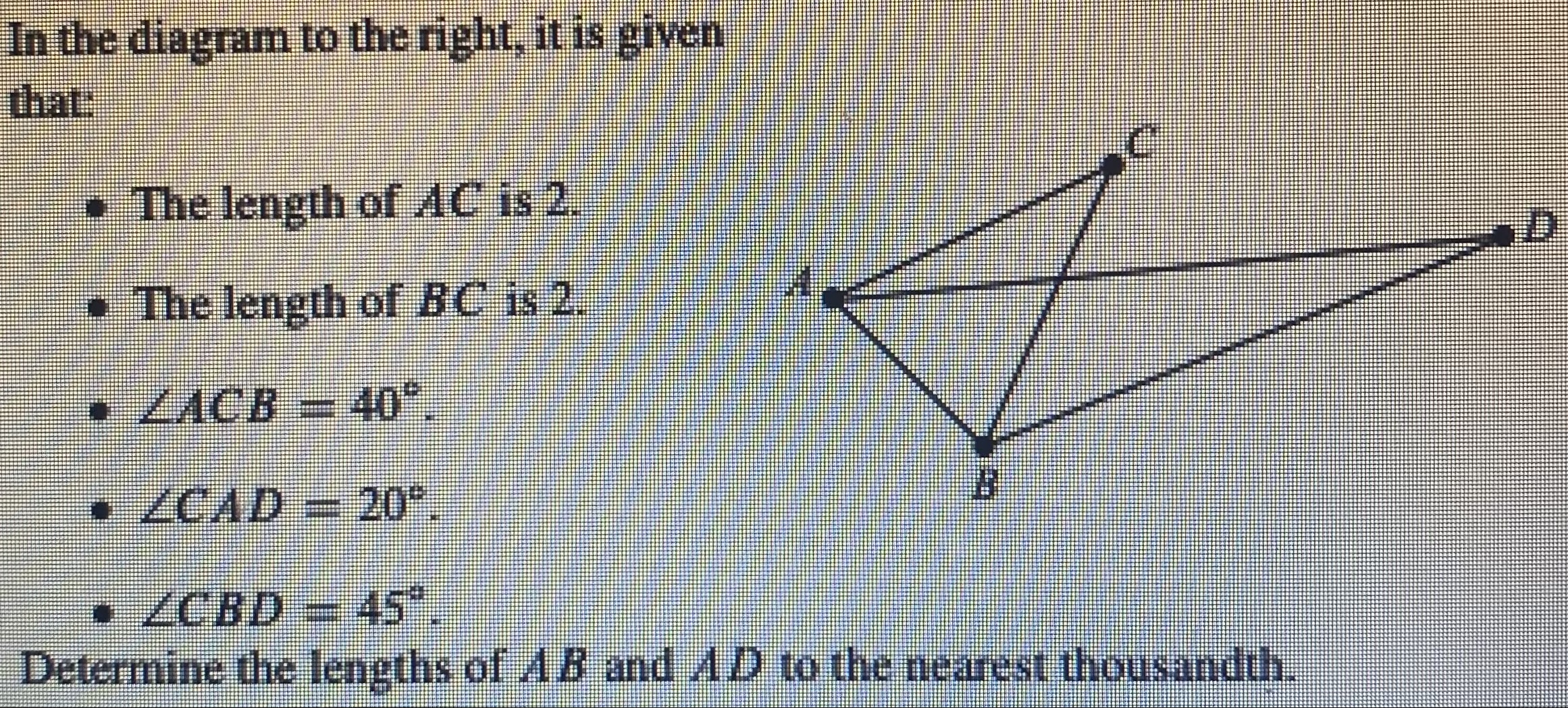 Solved In the diagram to the right, it is given that: - The | Chegg.com