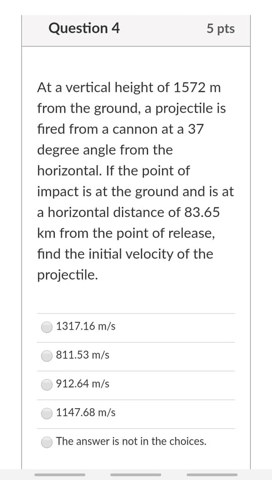 Solved At a vertical height of 1572m from the ground, a | Chegg.com