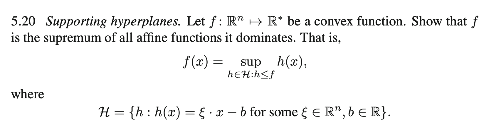 5 Supporting Hyperplanes Let F R H R Be A Chegg Com