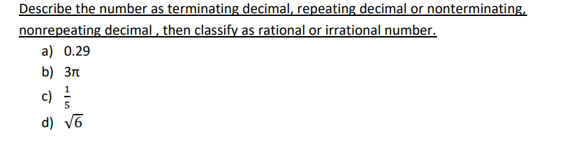 is non terminating repeating decimal a irrational number