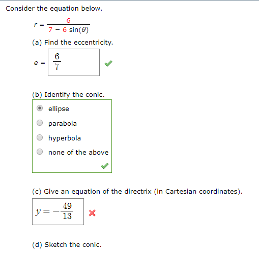 Solved Consider The Equation Below 6 7 6 Sin E A Find The