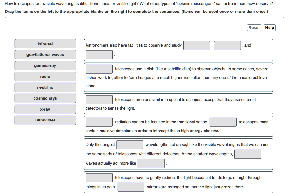 Solved How telescopes for invisible wavelengths differ from
