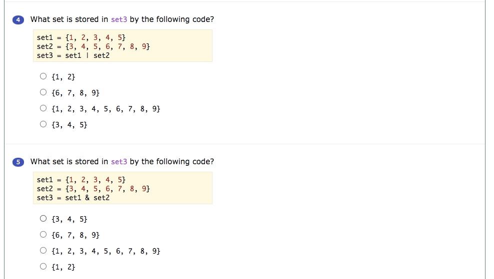 Solved When Printed A Set Containing Strings Will List T Chegg Com