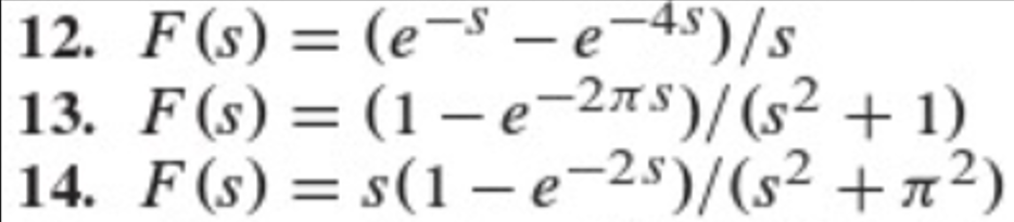 Solved Find The Laplace Transforms Of The Functions Given In