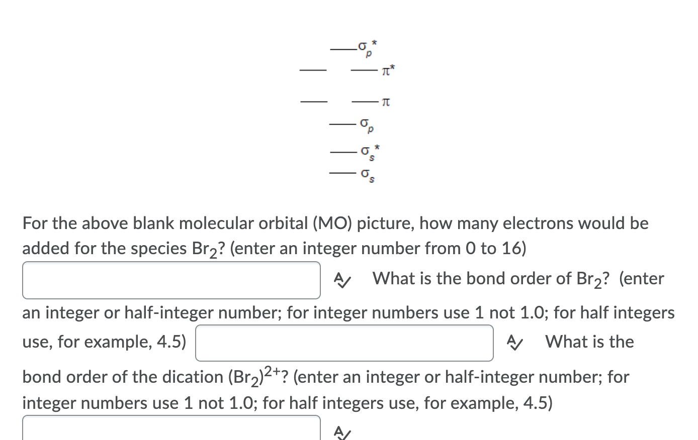 Solved TT T p * For the above blank molecular orbital (MO) | Chegg.com