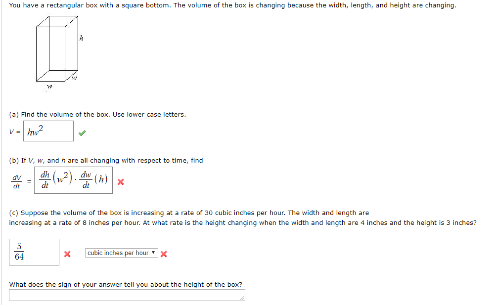 Solved You have a rectangular box with a square bottom. The