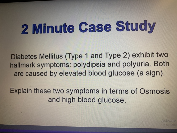 Solved 2 Minute Case Study Diabetes Mellitus (Type 1 and