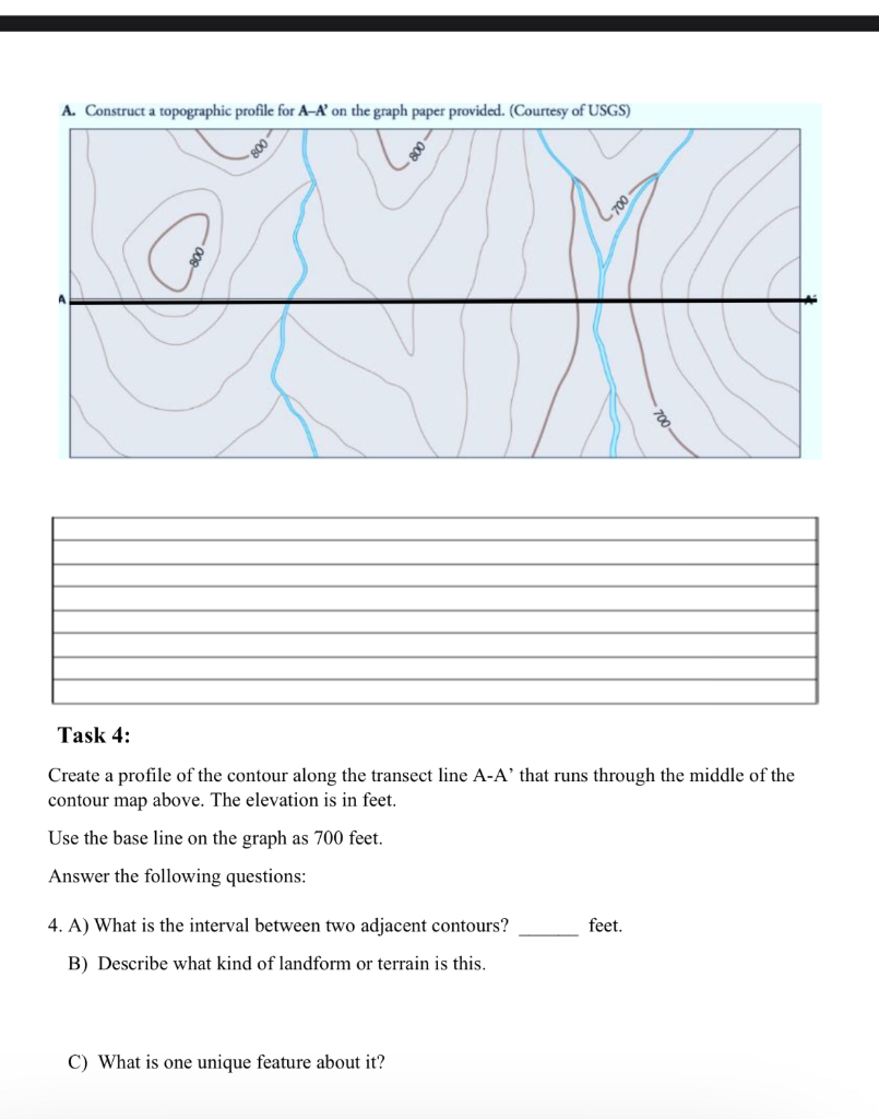 Solved A. Construct A Topographic Profile For A−A′ On The | Chegg.com