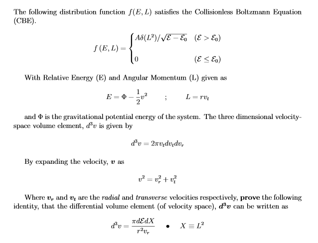 The following distribution function f(E, L) satisfies | Chegg.com