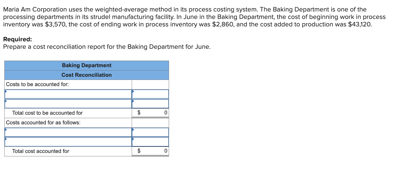 [Solved]: Maria Am Corporation uses the weighted-average m